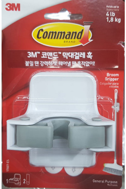 3M 코맨드 막대걸레 훅 / 접착식 걸이 후크, <oo>_상품선택_<pq>, 1개
