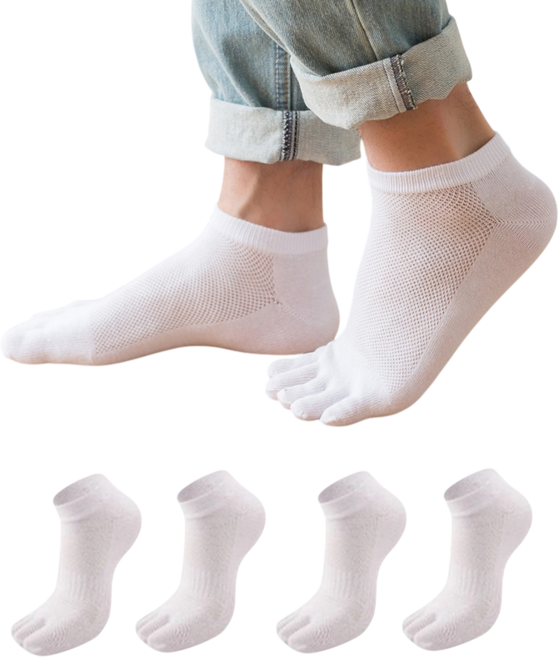 남성양말 여름 통풍일인자 메쉬 발목 발가락양말 4켤레세트