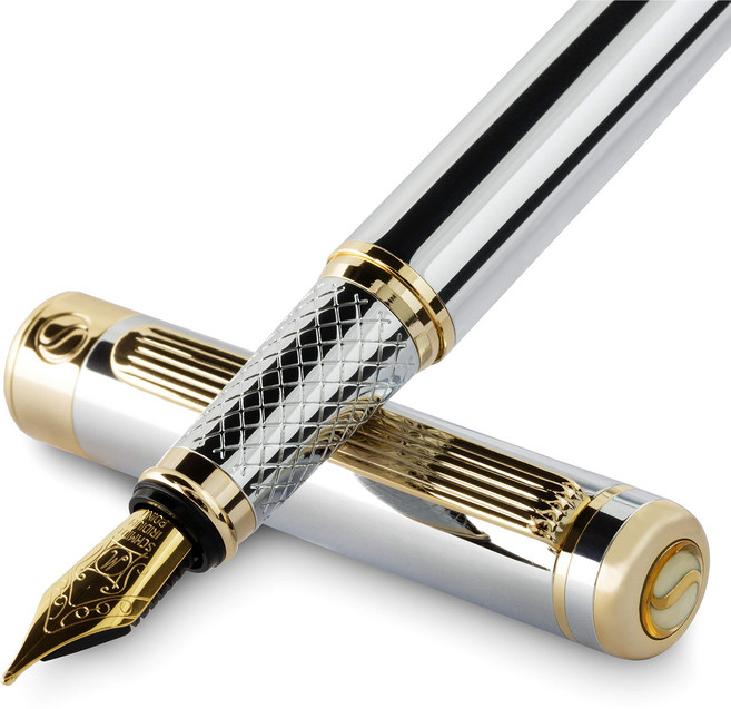 [일본직송] 고급 명품 만년필 Scriveiner 영국디자인+독일제 슈미트 잉크시스템 4가지 굵기펜촉 선물용 어버이날 스승의날 고급 만년필, 중간펜촉(0.6mm)