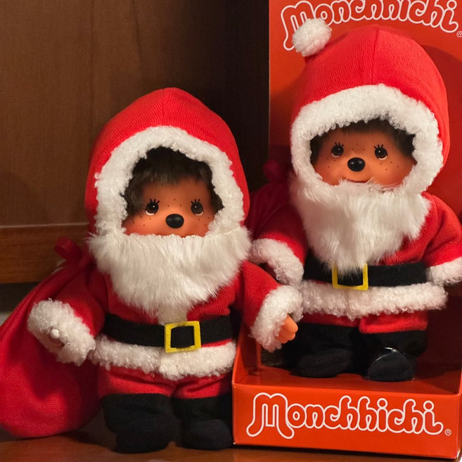일본 정품 한정판 몬치치 크리스마스 산타 인형, 1개, 20cm