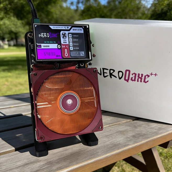 Bitaxe NerdQaxe++ 6.1TH/s Rev6.1 업그레이드팬 구리 방열판 가정용 비트코인 채굴기 100W