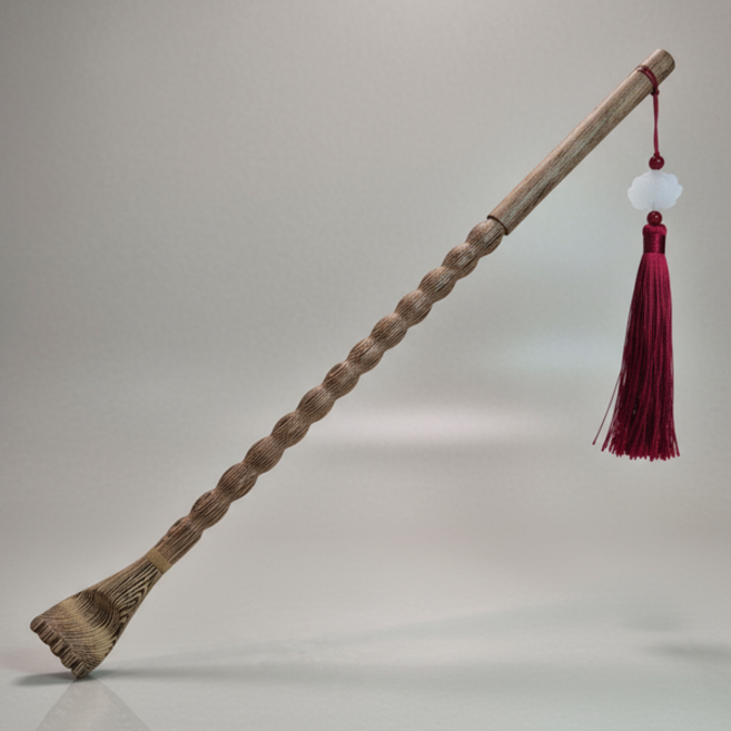 빅트리 천연나무 태슬효자손 등긁개, 1개, 레드태슬효자손