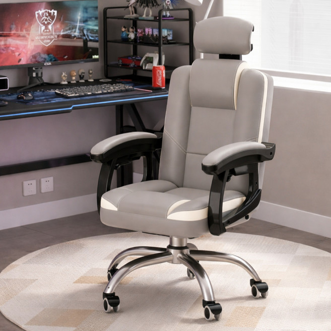 위즈룸 게이밍 PC방 컴퓨터 의자, 화이트그레이