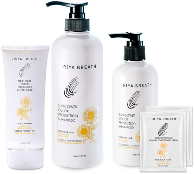 IRIYA伊麗雅 向日葵護色洗髮護髮組 (買大送小加贈試用包), 1個, 一入組