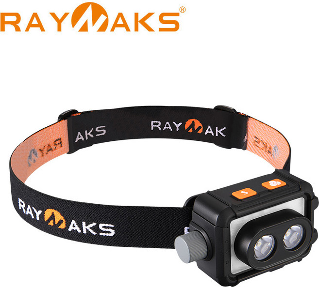 레이낙 듀오탄 초경량 독일 오스람 LED 충전식 헤드랜턴 캡라이트, 블랙, 1개