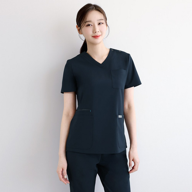 굿유 조이 프린트 배색 포인트 기능성 간호복 간호사복 수술복 병원 유니폼 상의