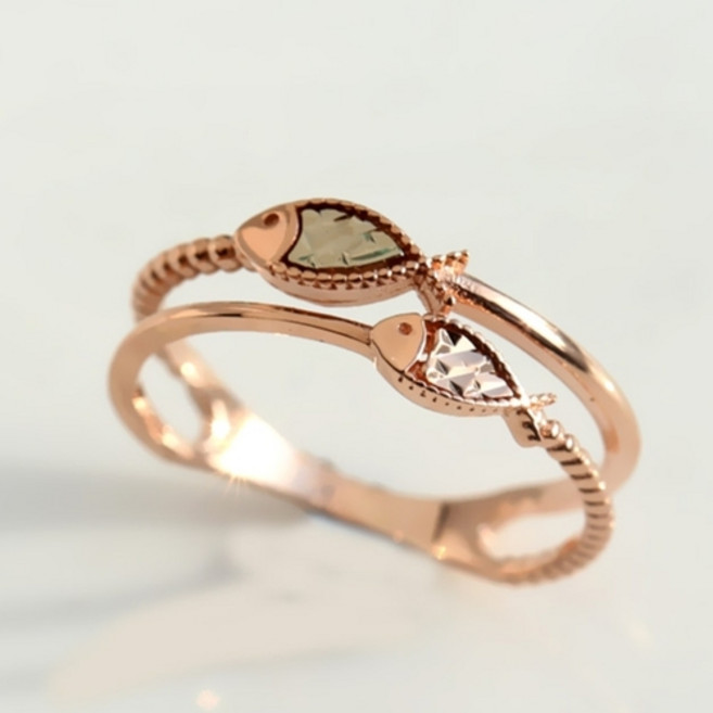 루이비쥬 트윈 두줄 커팅 물고기 14K 행운 재물운 자녀복 소원 수능 합격 반지 실버진주귀걸이 증정