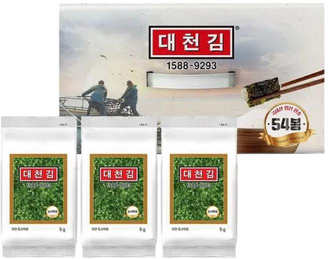 도시락김 5g x 54봉/조미김/선물세트, 1세트, 상세페이지 참조