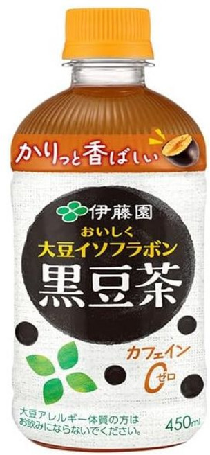 이토엔(뜨거운용) 맛있는 소이 이소플라본 흑두차 15.2온스(450ml) 플라스틱 병 x 24병(2개 케이스), 이토엔(뜨거운용) 맛있는 소이 이소플라본 흑두차, 15