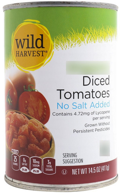 와일드하베스트 다이스드 토마토 무염 통조림 글루텐 프리, 411g, 1개
