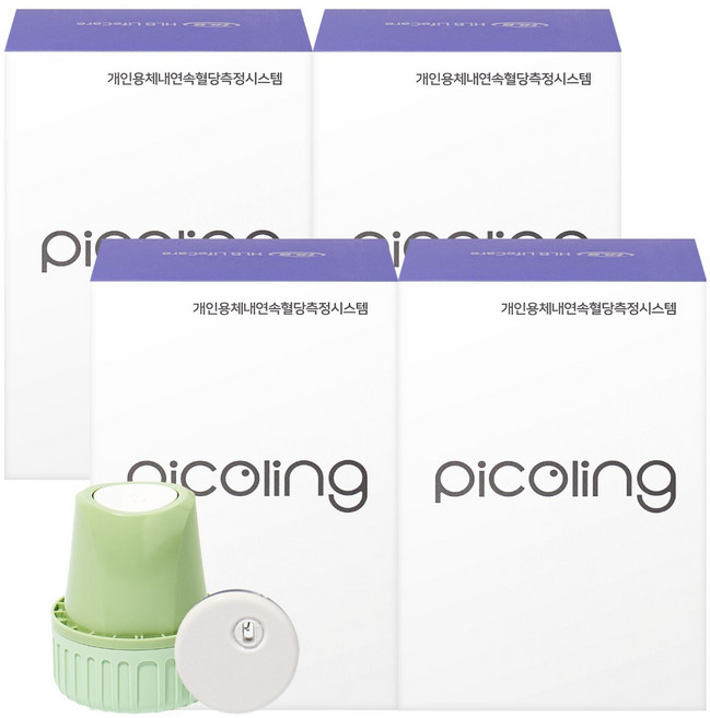 HLB라이프케어 피코링 연속혈당측정기 초소형 무채혈 혈당계 15일분, 4개, GX-01S