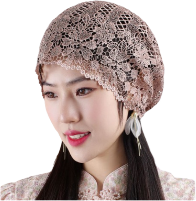 키밍 여름 망사 레이스 두건