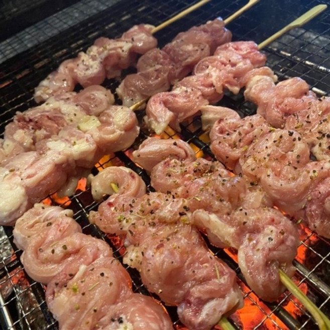 캠핑 즉석 야외 간편식 닭목살꼬치 250g 5꼬치(국내산), 5개