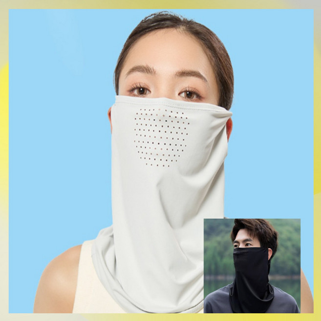 [1+1] 자외선차단 쿨 넥워머 UPF50+귀걸이 아이스 선 마스크 360도 목보호 운동