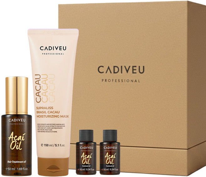 카디뷰 딥 리페어 헤어 케어 기프트세트 2종 헤어 에센스 전문가용 아사이오일 익스트림리페어마스크 선물세트, 1개