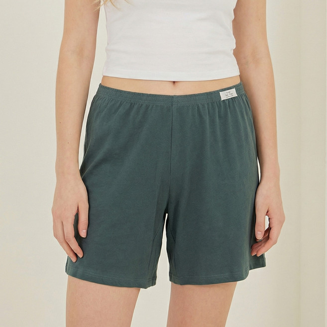 2매 구성 순면 니트 4부 기장 여성 트렁크 사각팬티 5색상 포근하고 넉넉한 홈웨어 바지 TB423