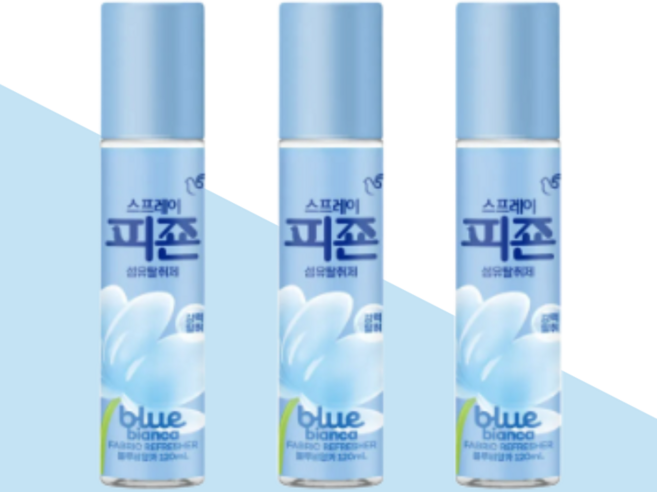 피죤 강력탈취 섬유탈취제 블루비앙카향 120ml 3개입