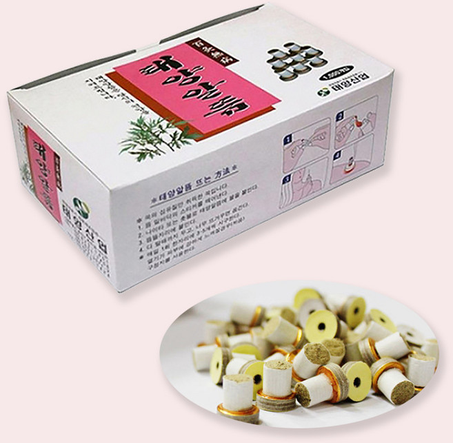 태양 케이스 알뜸(1 000p) 붙이는 쑥뜸 미니뜸, 1세트