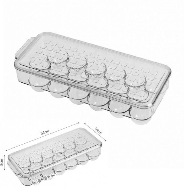 DN 투명 계란케이스 달걀보관함 정리함 트레이 용기 18구, 1개
