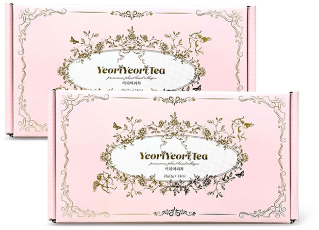 여리여리차 무카페인 금화규차 콜라겐차 루이보스티 임산부 커피대용 물대용 티백 차, 2박스, 14개입, 2g