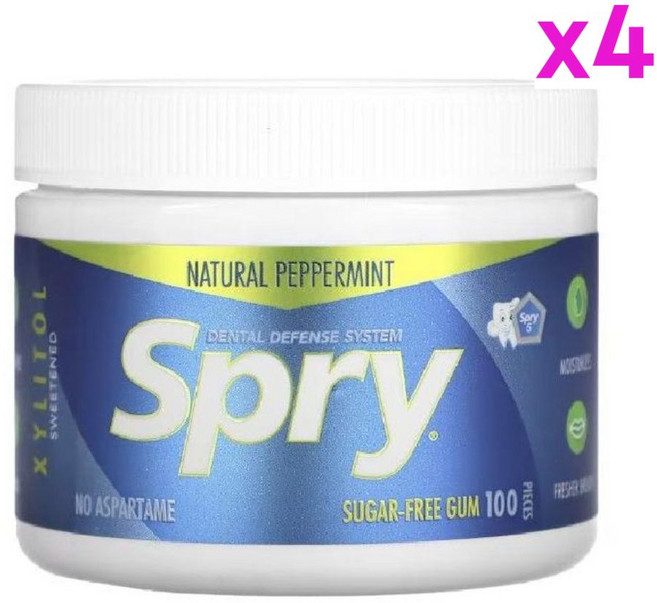 자일러 스프라이 무설탕 츄잉껌, 120g, 4개