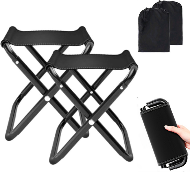 더블디 초경량 휴대용 접이식 의자, 블랙