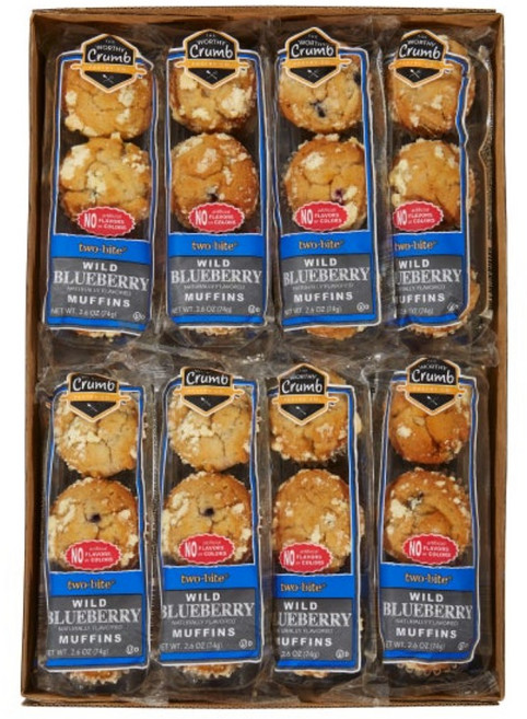 The Worthy Crumb 미니 머핀 블루베리 73g 16카운트, 74g, 1개