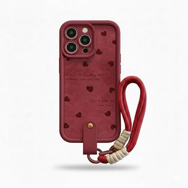 코리아팬 귀여운 강아지 하트 스트랩 아이폰 케이스 실리콘 핸드폰케이스