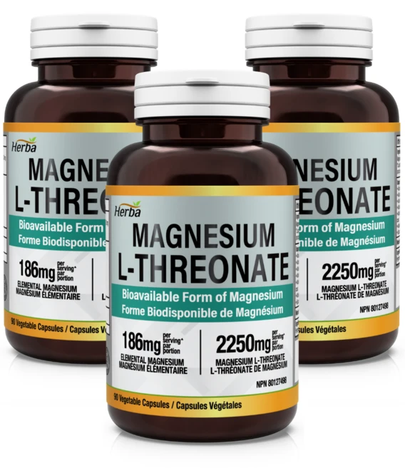 트레온산 마그네슘 90캡슐 L-트레온산 마그네슘 2250mg 허바 캐나다, 3개, 90정 - 쿠팡