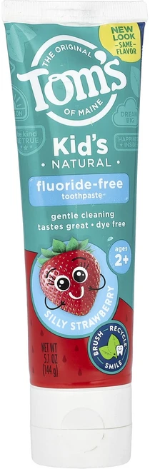 건강챙기세요 Tom's of Maine 어린이용 천연 치약 불소 무함유 만 2세 이상 딸기 맛 144g(5.1oz) 백살까지오래오래, TomsofMaine어린이용천연치약불소무함유만2세이상딸 - 쿠팡