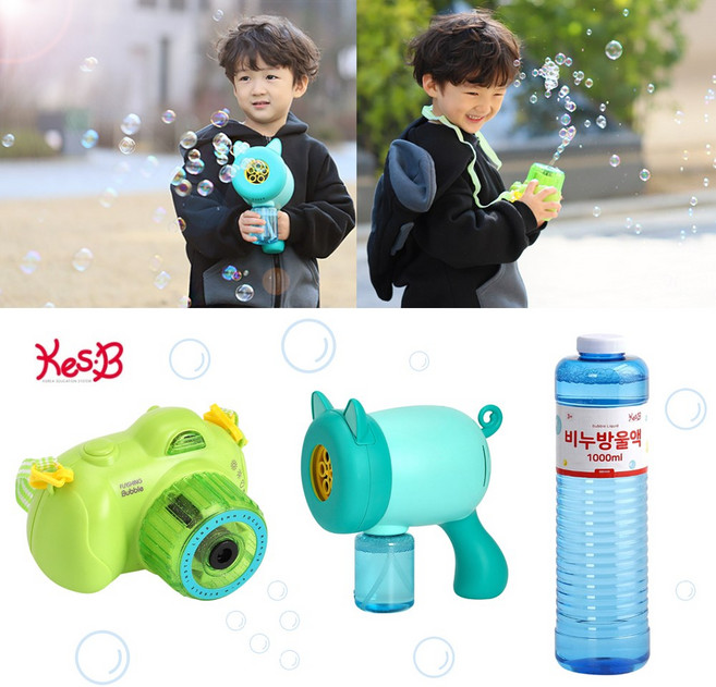 [오감플레이] 캐스비 안새는 유아 자동 버블건 버블 찰칵카메라 애니멀 버블건 비누방울 리필액 아기 비눗방울 옥상 야외놀이 어린이 나들이 장난감, 2.애니멀버블건, 1개