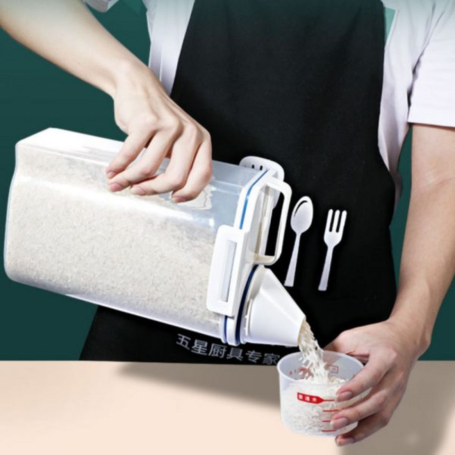 가정 캠핑용 진공 밀페 쌀 통 수납함 밀가루통 보관통, 2팩 일본식 잡곡방습 물통/업그레이드 이중, 1개