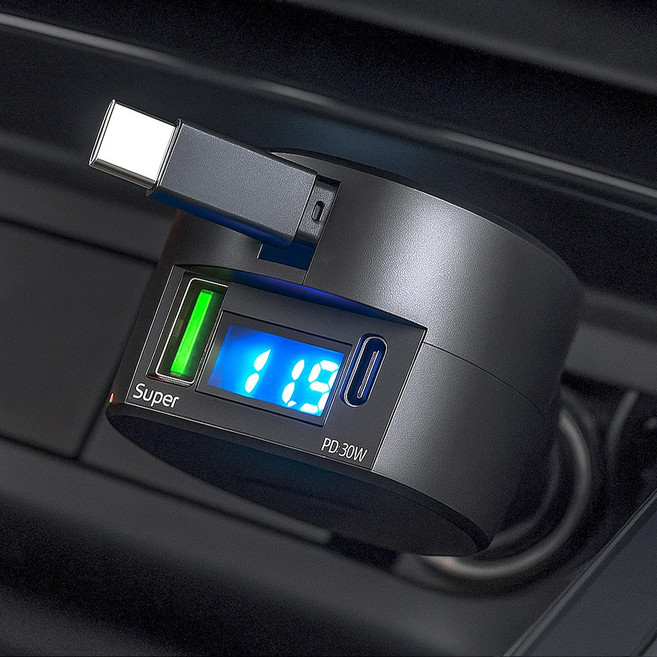 블랑닷 슈퍼패스트 프로 3in1 릴타입 시거잭 차량용 멀티 초고속 충전기