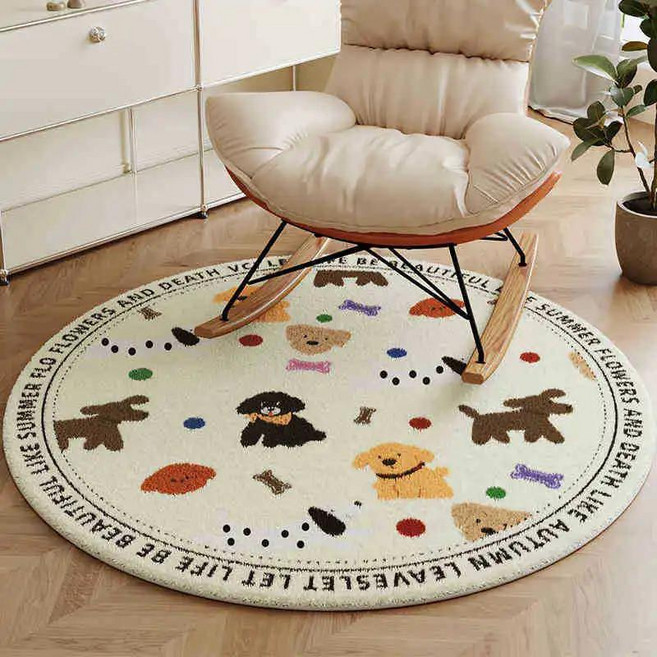 아메리칸 레트로 거실 먼지 방지 매트 흔들의자 러그 원형 캐시미어 카펫 홈 데코, 5. FYR-255