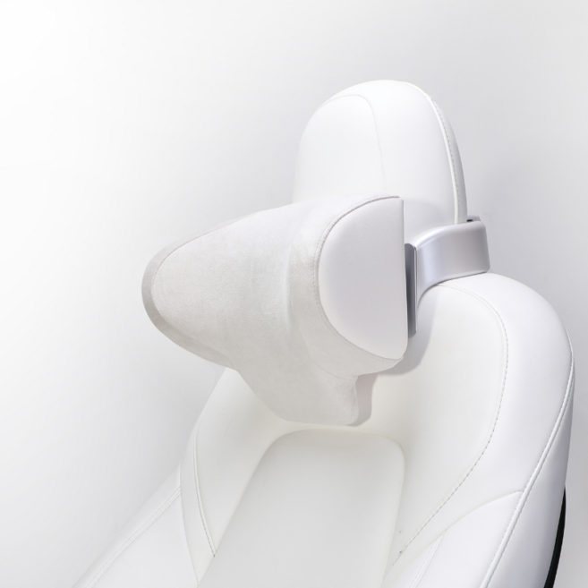 KIMPARTS 테슬라 전용 프리미엄 차량용 목베개 높이조절, 1개, 화이트