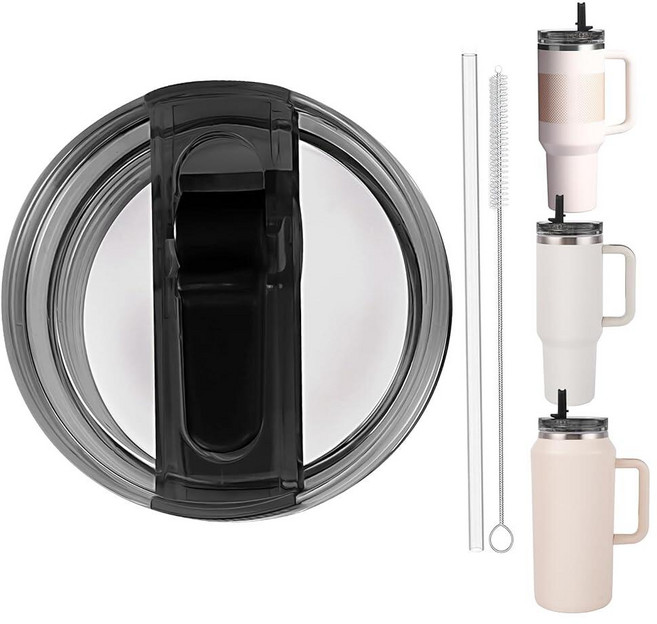 빨대 포함 교체용 누출 방지 텀블러 플립 뚜껑 Stanley ProTour Quencher H2.0 1.2L 40온스 1.8L 64온스 텀블러에 석류 1.18L 1.9L 227