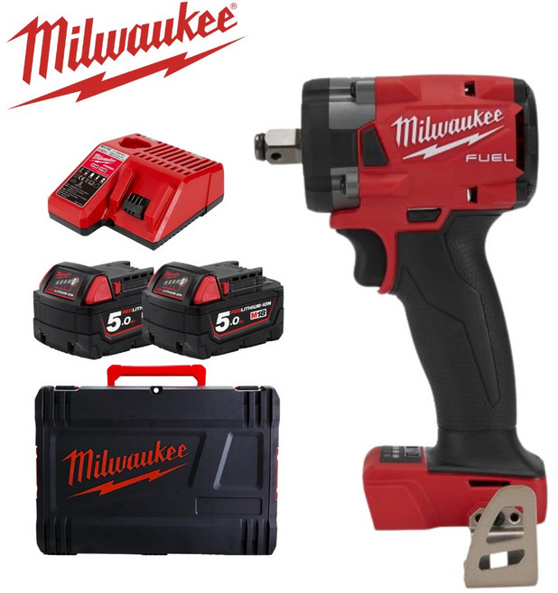 밀워키 M18 FIW212-502X 스터비 젠3 2021년 신제품 정발 임팩트 렌치II 1/2인치 풀세트 18V 배터리 2개 충전 임팩렌치, 1개