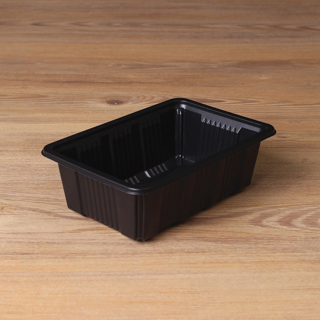 PP 실링용기 JH 12186 블랙 300개 일회용 배달 포장 용기, 1개