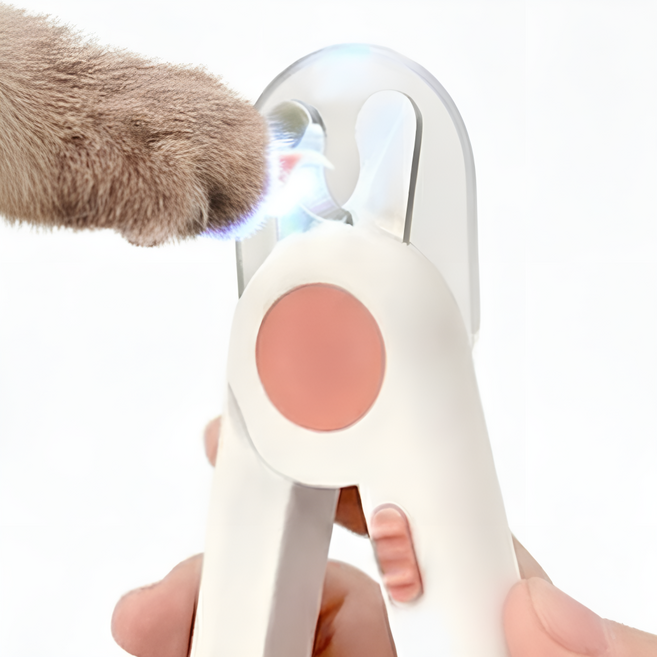 강아지 고양이 혈관 비춰주는 안전 LED 발톱깎이 튐방지 네일파일, 1개, 핑크