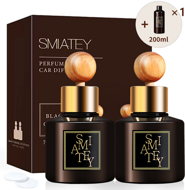7위 - 스미어티 프리미엄 퍼퓸 차량용 디퓨저 75ml 2p + 200ml 리필, 1세트, 화훼 시장, 1세트
