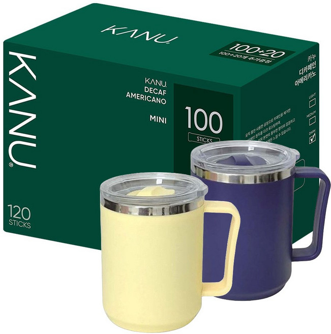 카누 디카페인 커피 미니 120T + 스텐머그, 1개, 120개