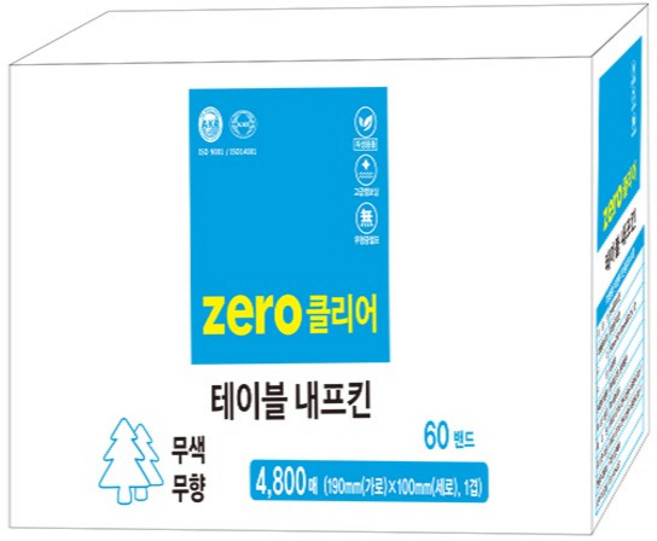 제로클리어 테이블 냅킨 4 800매, 1개, 4800매입, 80매 x 60밴드 = 4800매