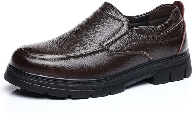 남성 비즈니스 캐주얼 구두 진피 통기성 중년 아빠 신발