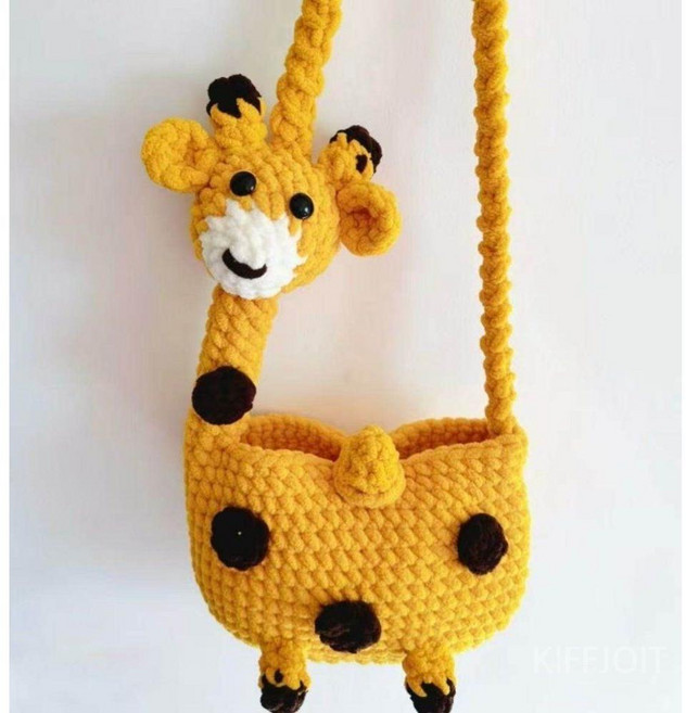 제니오숲 귀여운기린 뜨게가방 DIY도구세트 어린이용/ 기린 가방 재료 + 도구 + 튜토리얼