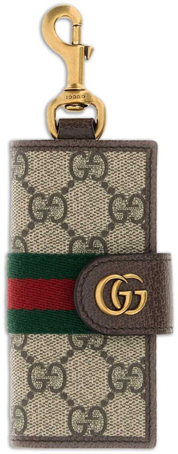 구찌 오피디아 GG 수프림 웹 디테일 키 케이스