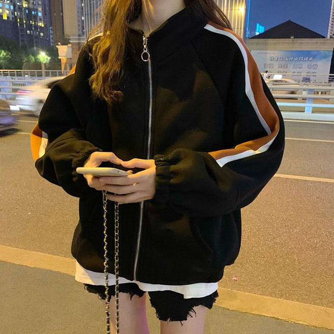 메인워크 여성 후드집업 긴팔 맨투맨 티셔츠 봄가을 간절기 오버핏 데일리 코트 루즈핏 하이넥 아우터 상의