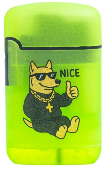 ZENGAZ 防風藍焰打火機 Nice Dog, 1個, 有狗讚, 綠色熒光狗