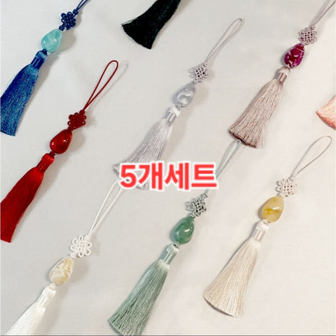 9컬러5개세트 슈슈둥근옥 한복노리개 5P