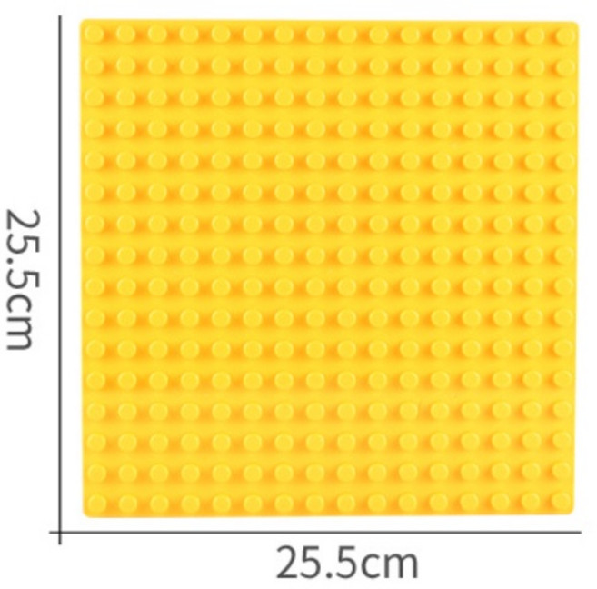 積木底板 相容樂高得寶 DUPLO, 1個, 16x16顆粒黃色