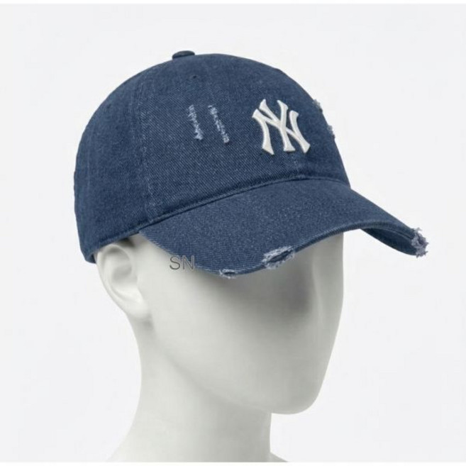 MLB 카리나 데미지 워싱 언스트럭쳐 볼캡 NY 네이비, F